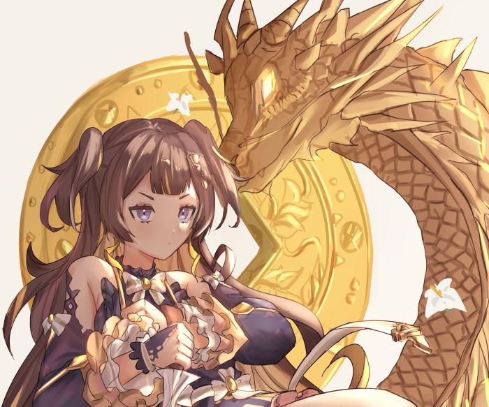 Anya Melfissa from Hololive with a golden dragon