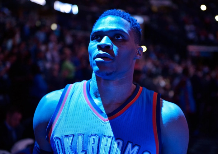 Russell Westbrook in Oklahoma City Thunder jersey