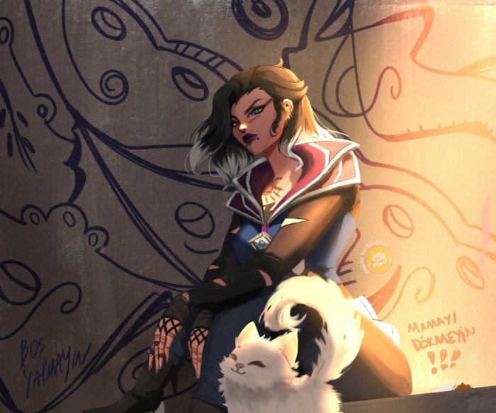 Fade from Valorant with a cat