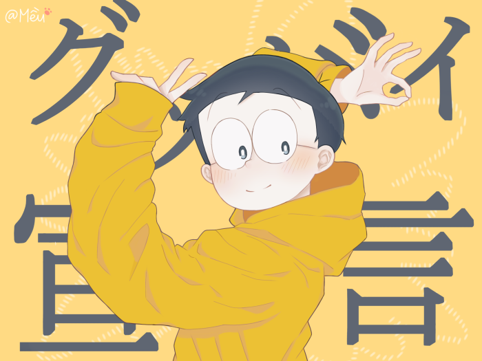 Nobita Nobi from Doraemon in Yellow Hoodie