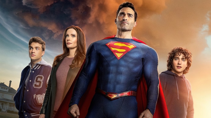 Superman and Lois with their sons
