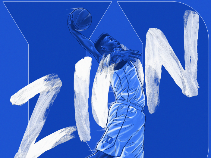 Zion Williamson playing basketball