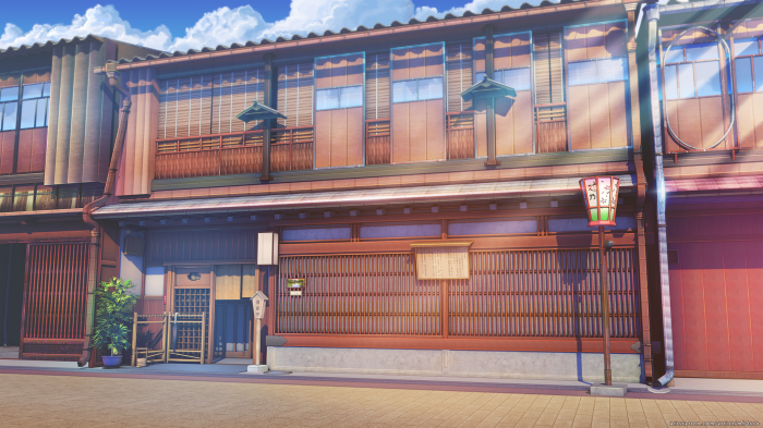 Traditional Japanese building with a lantern