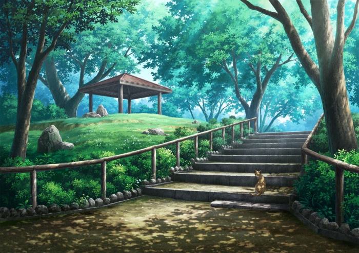 Park with stairs and a gazebo