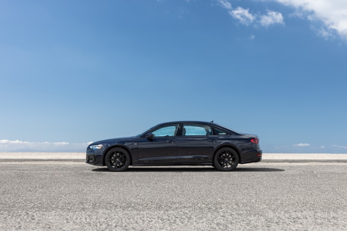 Audi A8 4K sedan parked on asphalt