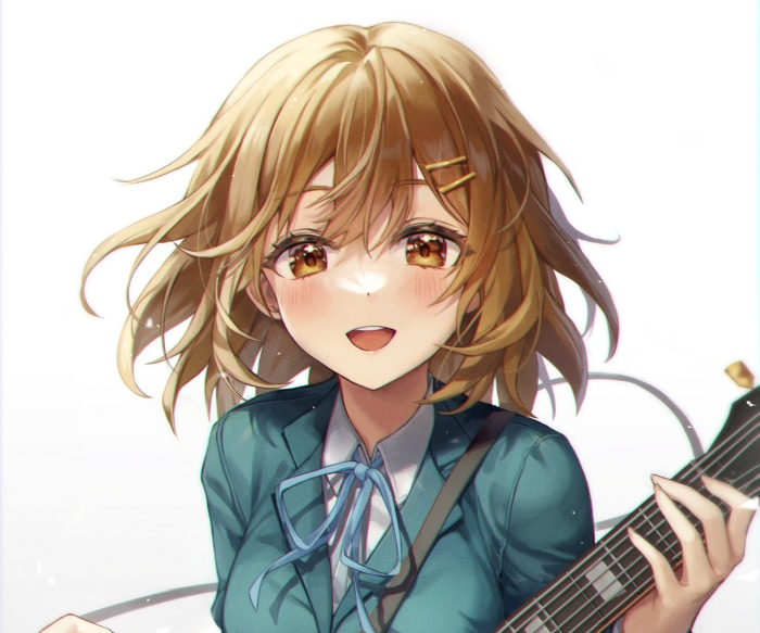 Yui Hirasawa from K-ON! playing guitar