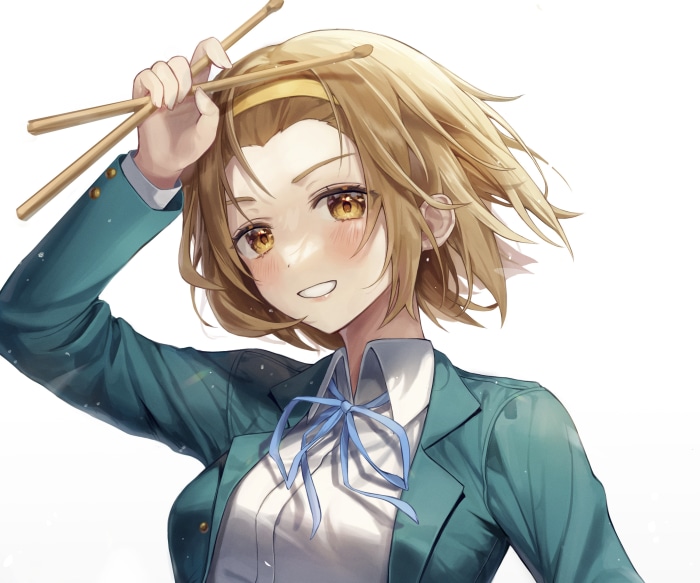 Ritsu Tainaka from K-ON! holding drumsticks