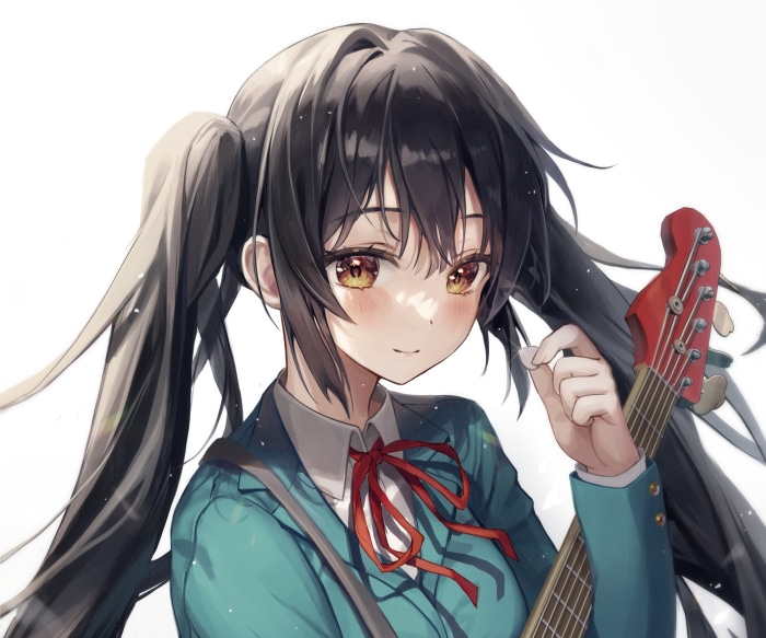 Azusa Nakano from K-ON! with a guitar