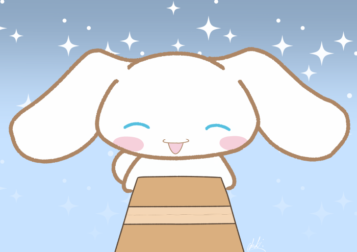 Cinnamoroll Smiling with Box in