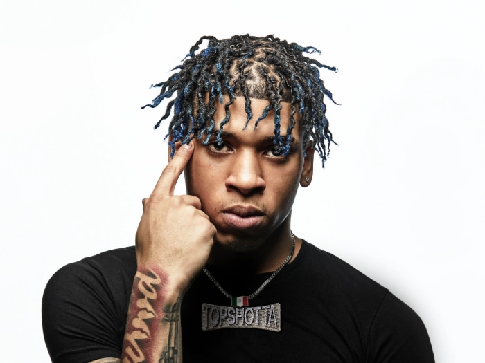 NLE Choppa with Blue Twists and Chain