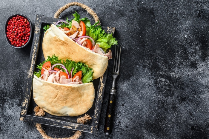 Doner Kebabs with Salad and Pink Peppercorns