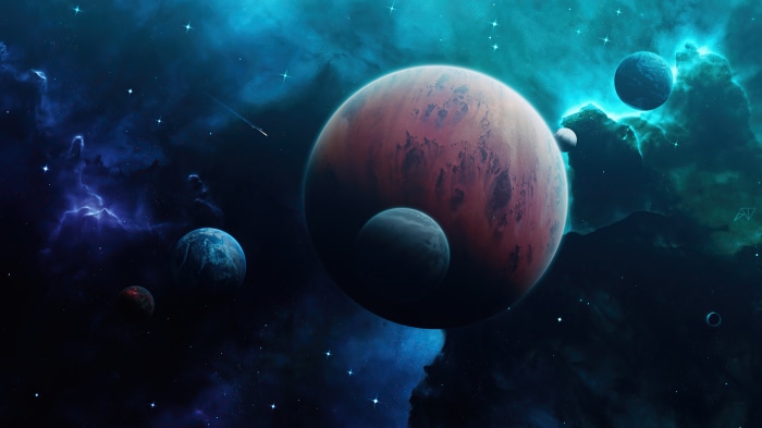 Sci Fi Planets and Nebulae 4K