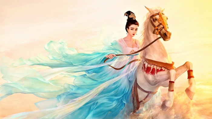 Fan Bingbing as Princess Yang Guifei on a horse