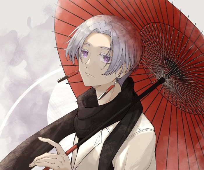 Izana Kurokawa from Tokyo Revengers with Red Umbrella