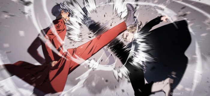 Mikey and Izana fighting