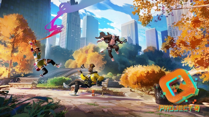 Project Q characters in a park