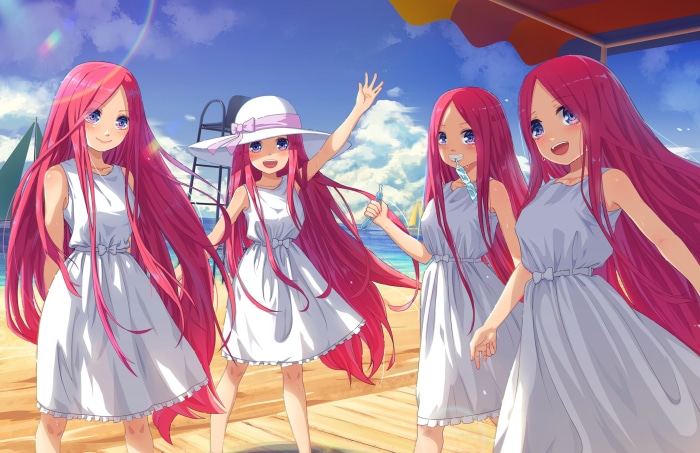 The Quintessential Quintuplets on a Beach