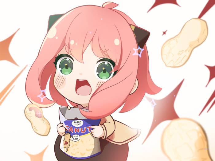 Anya Forger from Spy X Family holding peanuts