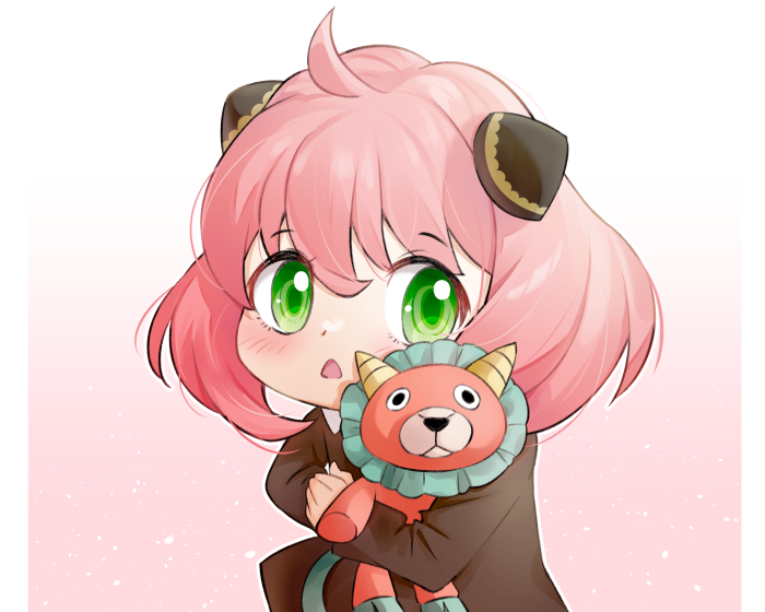Anya Forger from Spy X Family holding a toy