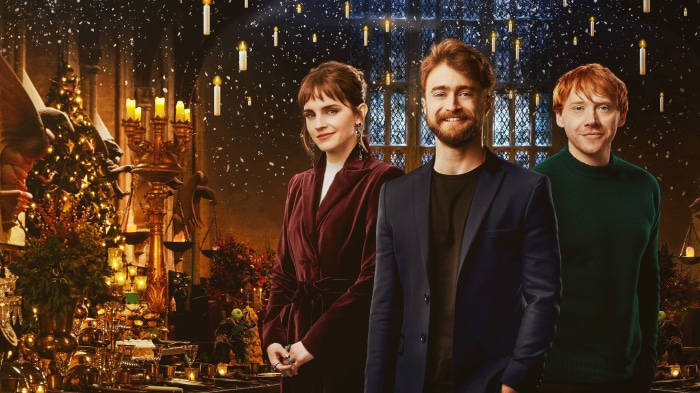 Emma Watson, Rupert Grint, Daniel Radcliffe from Harry Potter 20th Anniversary: Return To Hogwarts 4K