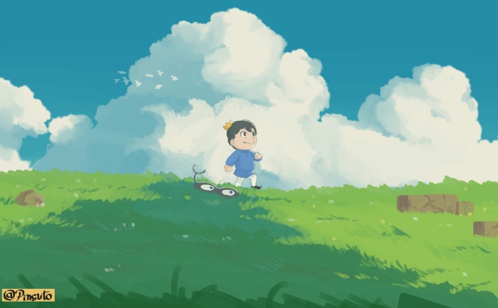 Bojji and Kage from Ranking of Kings in a field