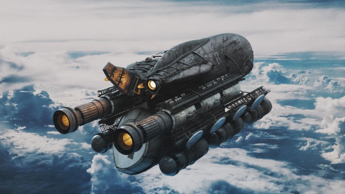 Freighter Ship in the Clouds