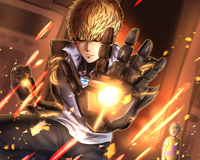 Genos from One-Punch Man with Mechanical Arm