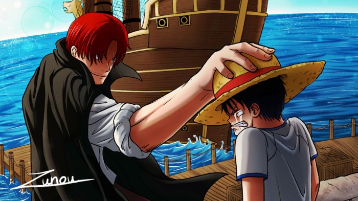 Shanks and Monkey D. Luffy from One Piece