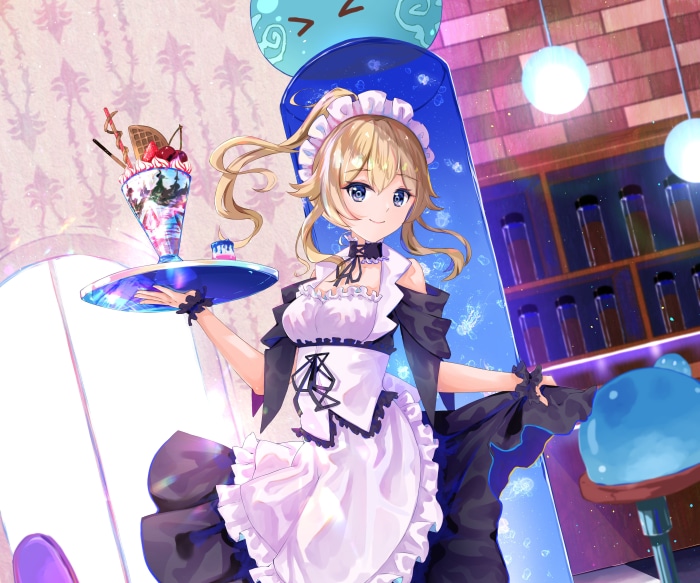 Jean from Genshin Impact serving a parfait