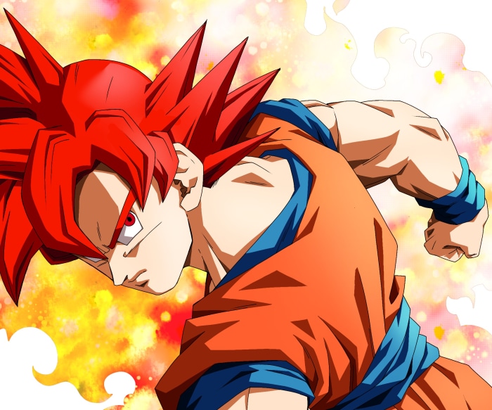 Goku in Super Saiyan God Form from Dragon