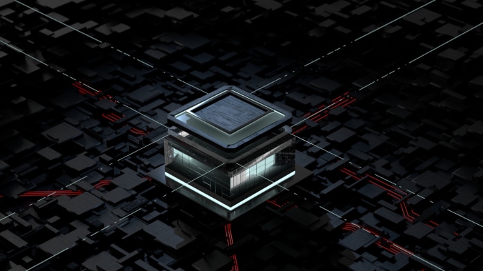 Abstract Cube with Circuitry
