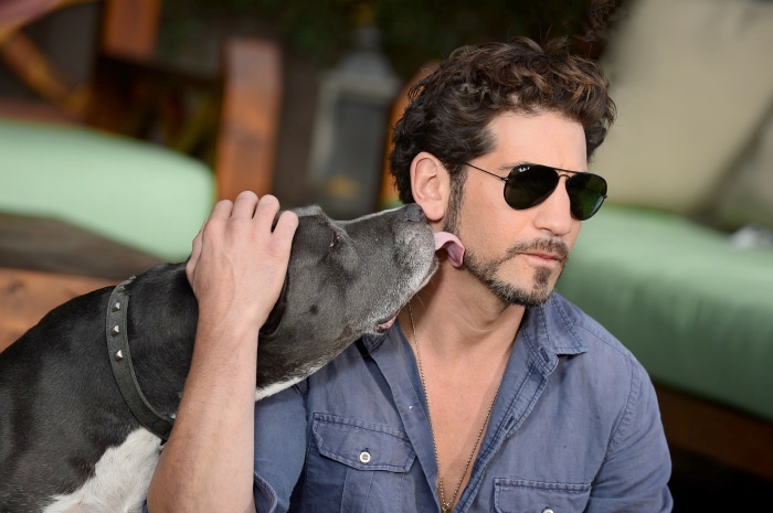 Jon Bernthal with a dog