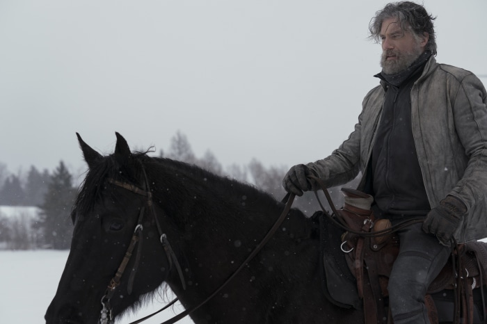 Anson Mount as Pike on horseback in snow
