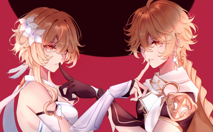 Lumine and Aether from Genshin Impact 4K