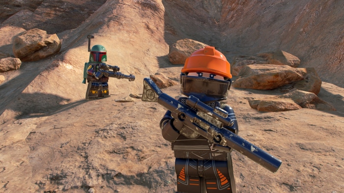 Boba Fett and a Mandalorian warrior in Lego Star Wars