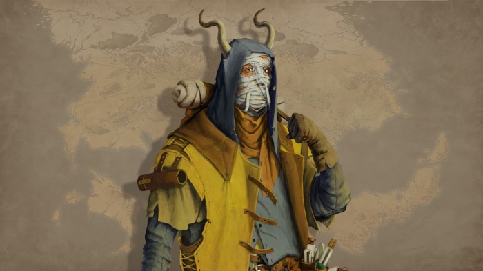 Nameless Adventurer with Horns and Bandages