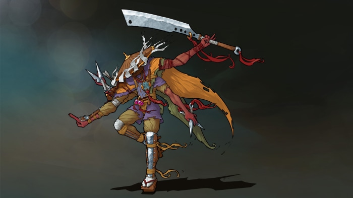 Hattori, a multi-armed warrior with a large sword