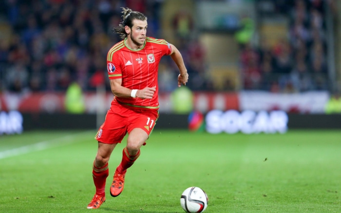 Gareth Bale playing for Wales National Football Team