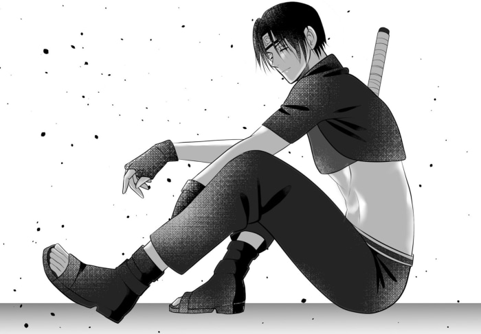 Sai from Naruto sitting