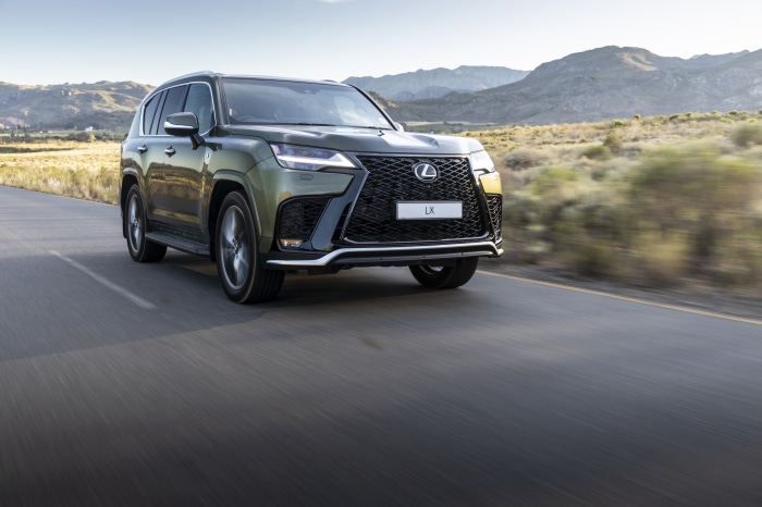 Lexus LX 600 driving on a road