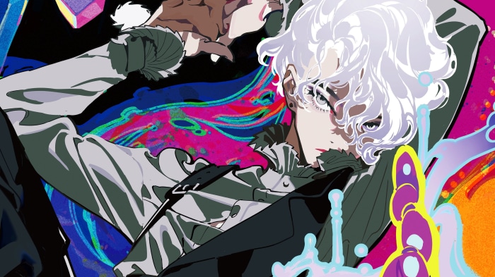 Anime boy with white hair