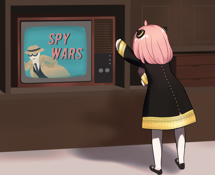 Anya Forger watching Spy Wars on TV