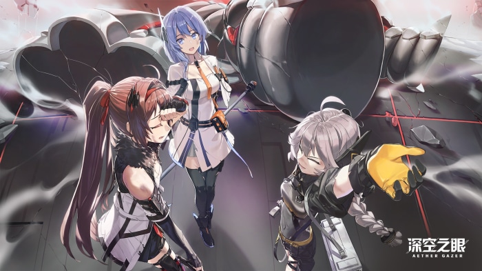 Three characters from Aether Gazer
