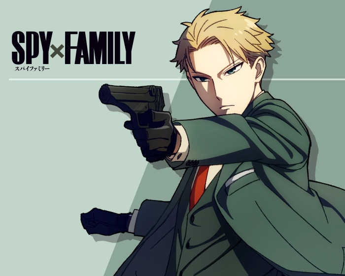 Loid Forger from Spy X Family holding a gun