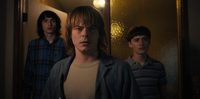 Jonathan, Mike, and Will from Stranger Things