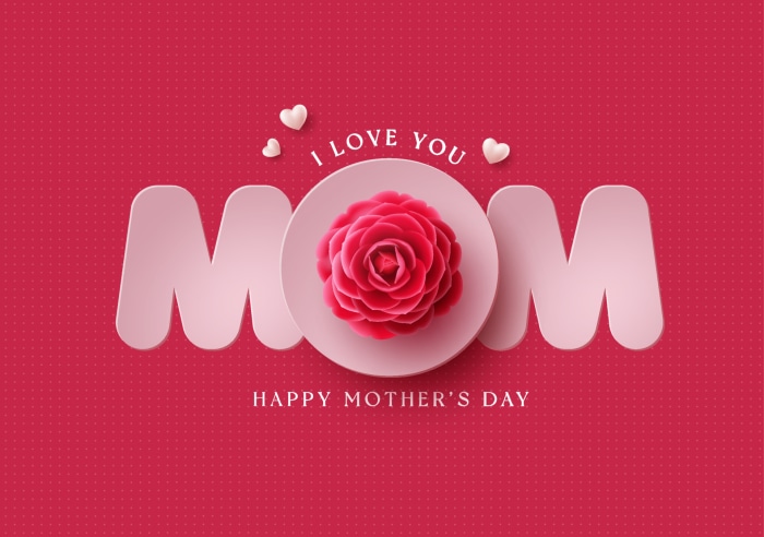 Happy Mother's Day Mom with Flower