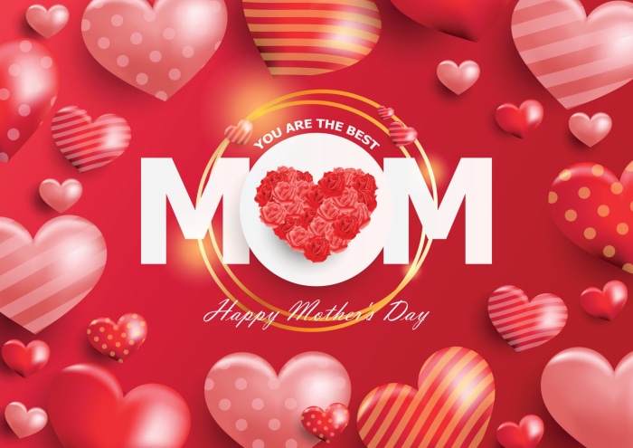 Happy Mother's Day Mom Heart Roses