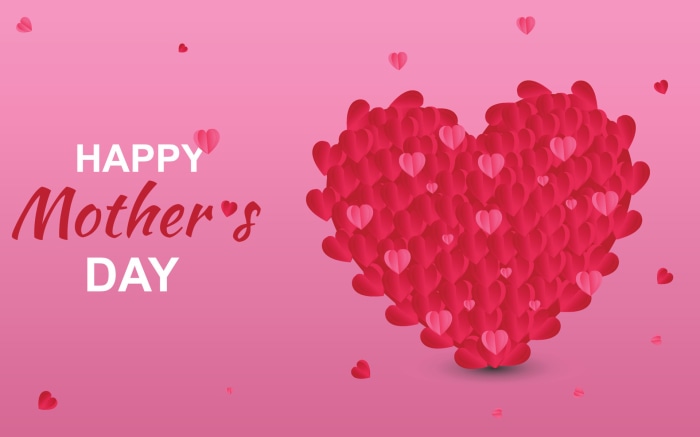 Happy Mother's Day heart illustration