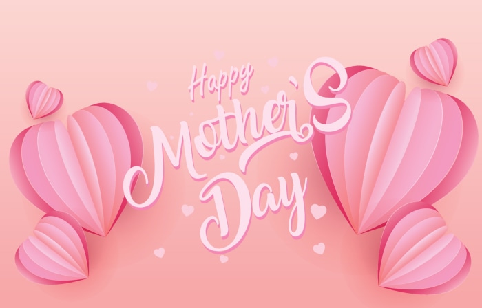 Happy Mother's Day with Pink Hearts