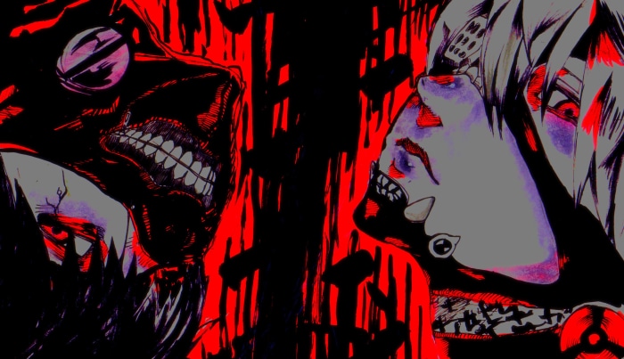 Ken Kaneki and Rize Kamishiro from Tokyo Ghoul